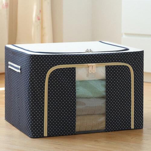 Oxford cloth storage box large storage steel frame box packing clothes quilt bag folding cloth finishing storage box