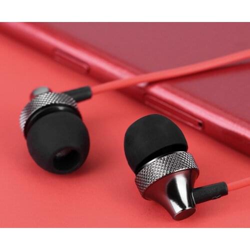 Universal 3.5mm Wired Metal Heavy Bass In-ear Earphone with Mic for PC/Phone