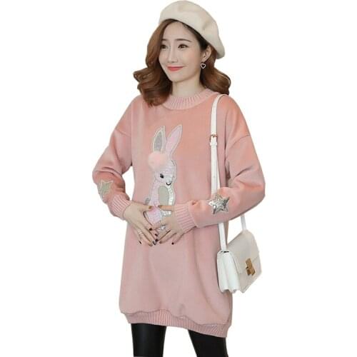 2020 New Winter plus cashmere sweatshirt women Plus size 4XL gold velvet students thick warm top long sweatshirts pullovers G830