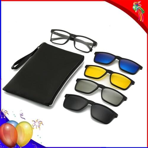 3D Magnet Sunglasses Kids Eyeglasses Frame With Clip On Polarized Sunglasses Myopia Optical Square Child Glasses UV Protection