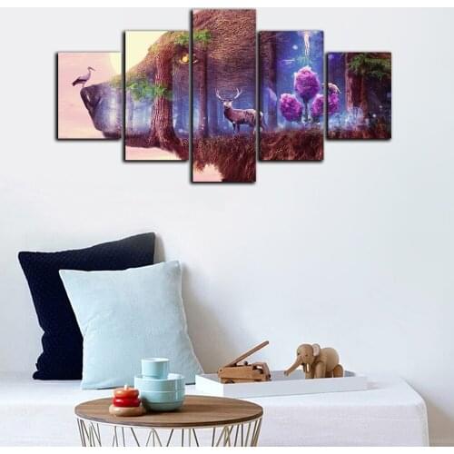 5d diy diamond painting home decorative diamond embroidery 5pcs Wolf forest animal for home decoration H298