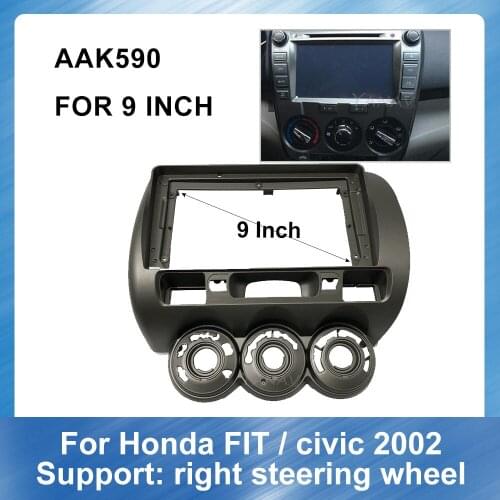 9 inch Car Radio Audio Fascia for-Honda Right Peptide Fit-Civic 2002 Car Stereo Receiver Special Dash Trim Kit Frame Panel