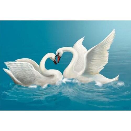 Diy Diamond Painting 2 Swan Full Square 3D Diamond Embroidery Animal Crystal Mosaic Rhinestone Swan Diamond Cross Stitch Swan