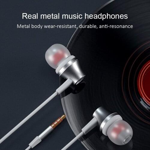 Bass Earphones Metal Earphone 3.5mm Music Headset With Microphone In-ear Earbuds For Andriod Iphone Phone PC Fone De Ouvido