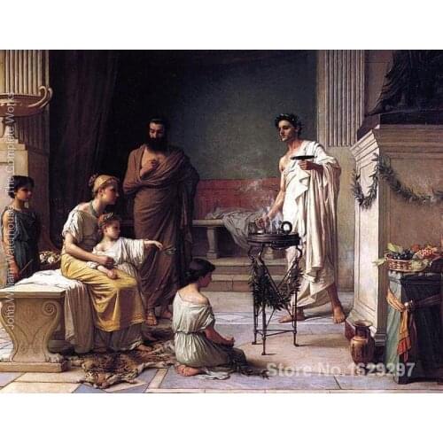 A Sick Child brought into the Temple of Aesculapius by John William Waterhouse Canvas art Painting High quality Hand painted
