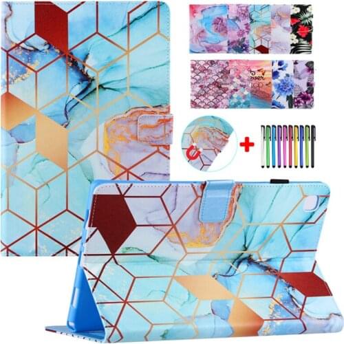 2021 Marble Pattern Cover For Amazon Kindle Fire HD10 Case 10.1 Tablet Soft TPU Shell For Fire HD10 Plus 11th Gen Magnetic Coque