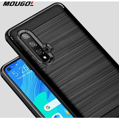For Huawei Nova 5T 5 T Case Flex Carbon fiber Cover Shockproof Phone Case For Nova 5T Cover Honor 20 Bumper Protective Shell