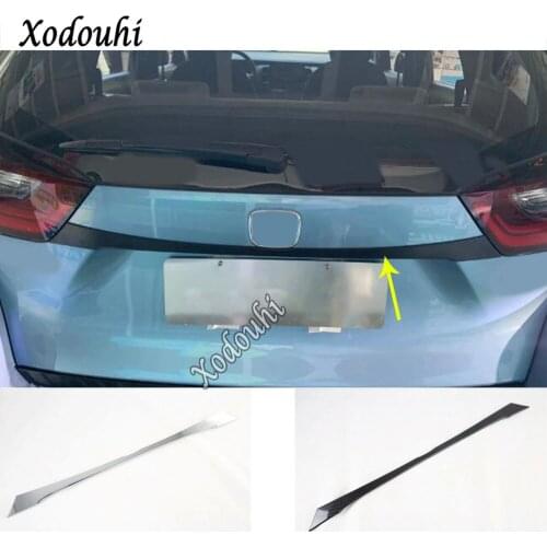 For Honda Fit Jazz 2020 2021 Car Body Sticker Cover ABS Rear License Plate Trunk Door Bottom Tailgate Frame Trim Parts hoods