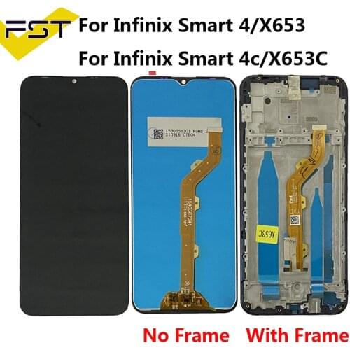 For Infinix Smart 4 X653 X653C LCD Display Touch Screen Assembly Glass Panel Digitizer Sensor replacement With Frame Free Tools