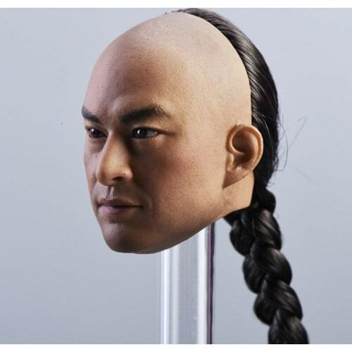 1: 6 Scales Head Male Carved Ma Jingtao Chinese Actor Head Sculpt with Hair Braid for 12 '' Man Action Figure body