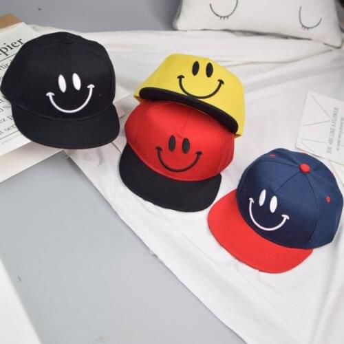 Summer Kids Hat Embroidery Smile Baseball Cap Cute Cotton Baby Boys Girls Sun Hat Children Visors Hip Hop Adjustable Caps 5-14T