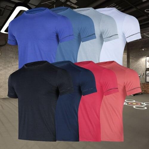 Summer Mans T-Shirt Breathable Short Sleeve Running T-Shirt Quick-Drying Fitness Sports T-Shirts Gym Clothing Outdoor T Shirt