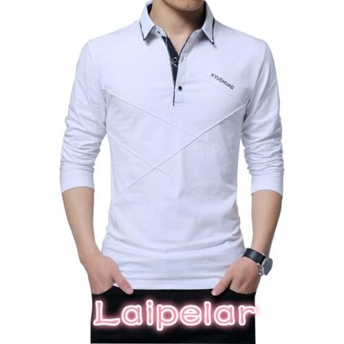 Laipelar Hot Sale T Shirt Men Long T-shirt Turn-down Stripe Designer T-shirt Slim Fit Loose Casual Cotton T Shirt Male Plus Size