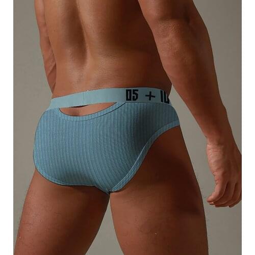 Brand Men Underwear Cotton Men Briefs Sexy Jockstrap Hollow Underpants Breathable U Pouch Cueca Sexy Bikini Briefs High Quality