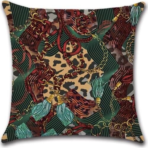 New Trend Leopard Series Linen Material Cushion Cover With Quotes Cover Pillow Decorative