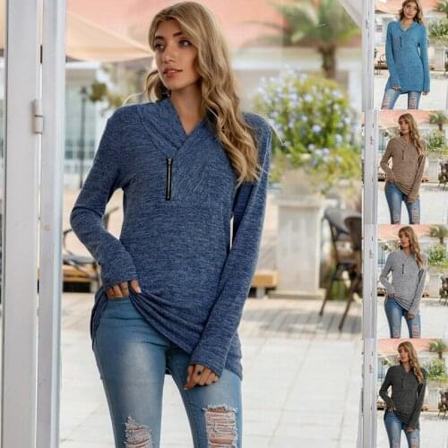 Autumn Hoodies Women Casual Solid Warm Hoodies Zipper Slim Pullover Sweatshirt Long Sleeve Women Tops