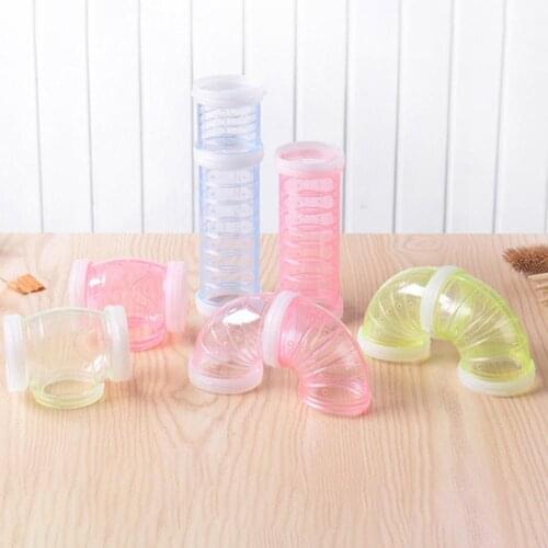 Transparent Durable Hamster Rat Squirrel Cage Tunnel Tube Climbing Toy Small Pet Supply Detachable Small Pet Mini Tunnel Toy