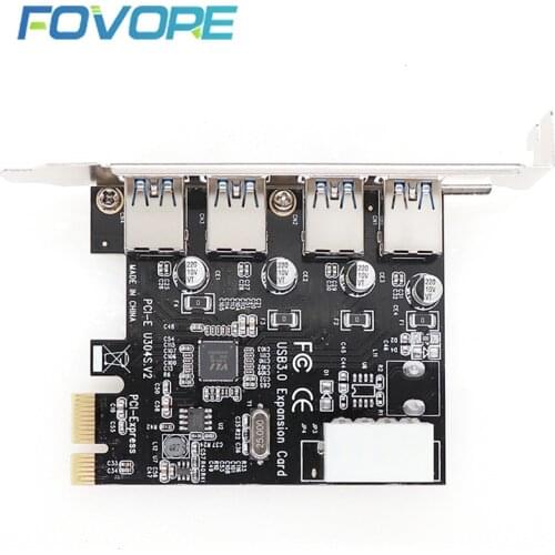USB 3.0 PCI express Expansion Card 4 port USB 3.0 PCI-e PCIe Adapter USB3.0 5 Gbps Speed For Desktop win 10 wholesale price