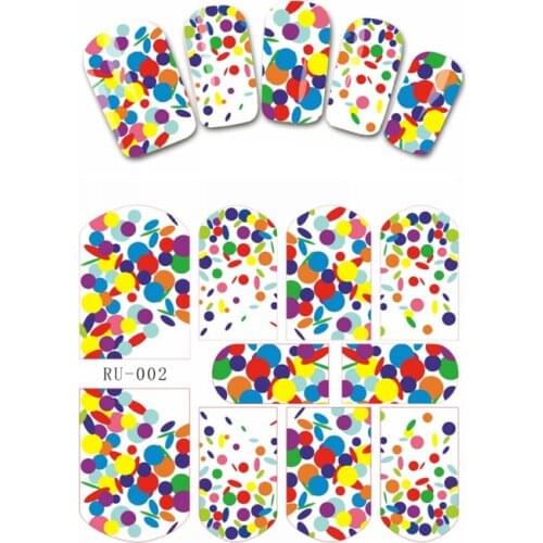 UPRETTEGO NAIL ART BEAUTY WATER DECAL SLIDER NAIL STICKER COLORFUL SPOT HALLOWEE OWL TIGER SKIN PATTERN MARINE ANCHOR RU001-006