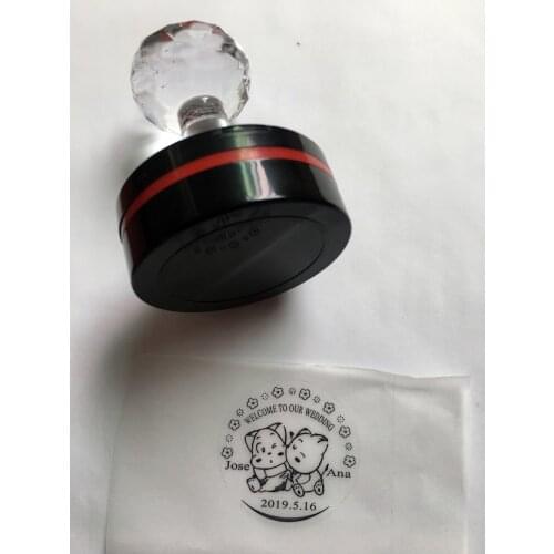 Wedding Stamp Personalized Custom Self Inking Business Return Address Stamp Initials NAME & DATE -45/50MM Circle