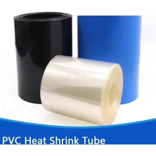 Battery Sleeve Insulation Pack 220mm Flat Width PVC Heat Shrink Tube Φ140mm Black Blue Transparent