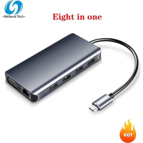 Type-c Docking Station HDMI VGA USB Port PD Charging 4K HD Apple Android Converter