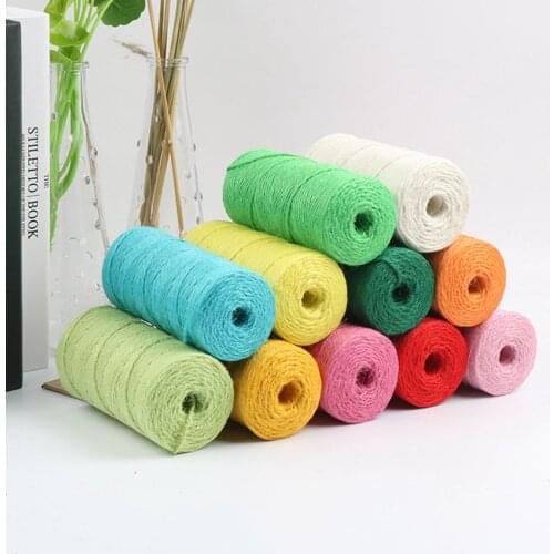 100meter/roll 2mm Natural Jute Thread Twine Burlap String Hemp Rope Party Wedding Gift Wrapping Cords Colored Zakka Scrapbooking