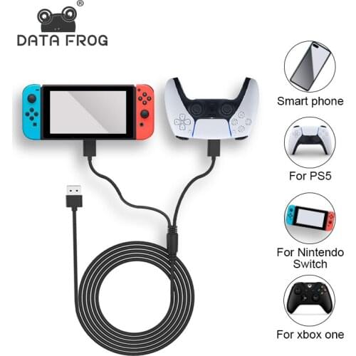 Data Frog Type C Smart Phone Charging Cable For PS5 Controller Power Line For Nintendo Switch Charger Line For Xbox One Gamepad