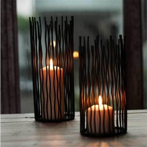 Iron Stand Black Candle Holder Candlestick Romantic Wedding Decoration Dinner Candelabrum Candelabra Home Decoration Accessories