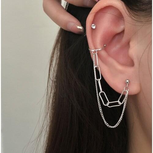 1 Pcs 925 Sterling Silver Tassel Geometric Stud Earrings For Women Wedding Jewelry Pendientes Mujer Moda eh826