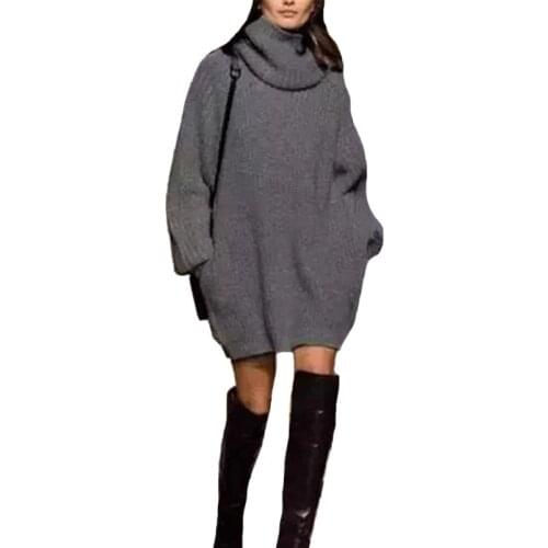 CUHAKCI Turtleneck Oversized Sweater Knitted Women Warm Pullover Autumn Winter Black Loose Female Casual Tops