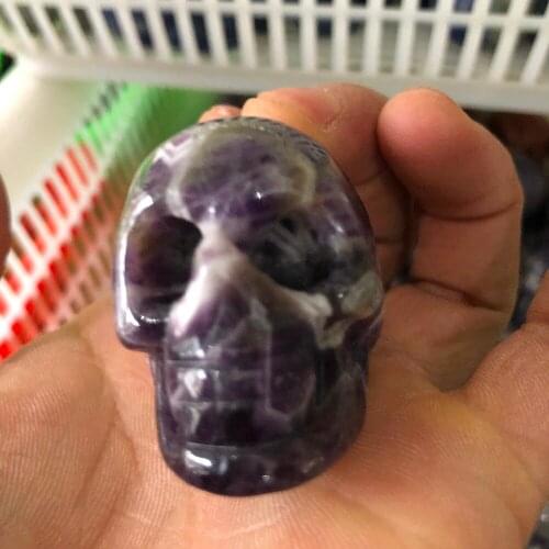 1pcs Natural crystal fantasy amethyst crystal carving skull healing cluster by hand