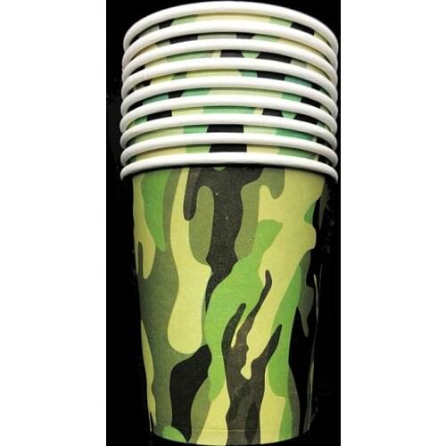 10pcs/lot camouflage pattern disposable cups kids birthday party decorations disruptive pattern paper cups party supplies