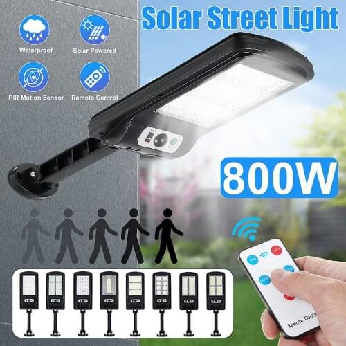 100W-800W LED Solar Wall Light Garden Security Lamp PIR Motion Sensor IP65 with Remote Control Outdoor Solar Panel Lighting