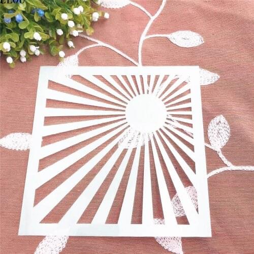 15*15 slanting sun scrapbook stencils spray plastic mold shield DIY cake hollow Embellishment printing lace ruler Easter