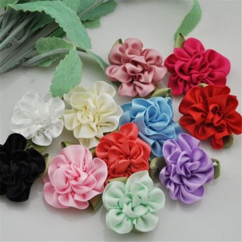 20 pcs Ribbon Flower carnation Appliques sewing/craft/wedding lots B068 U Pick