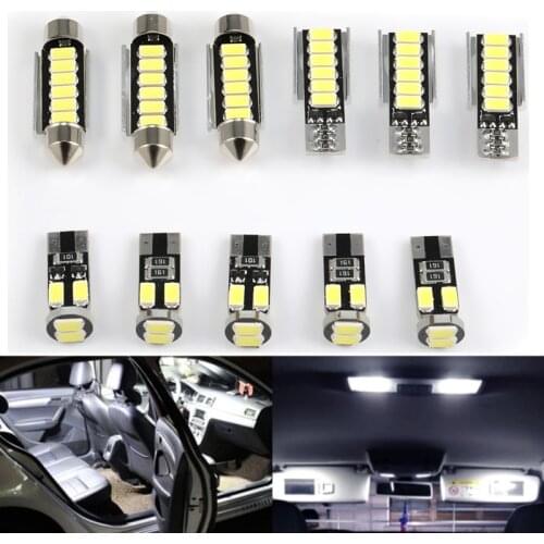 3/8/11PCS /SET Perfect White Canbus Error Free LED Bulb Interior Dome Map Overhead Light Kit For VW Golf 3 5 6 7 4 Variant