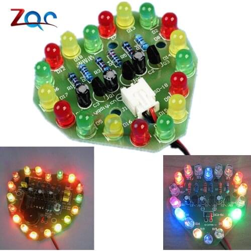 3V-5V Regulated Power Supply PCB Board 48MM * 51MM Cycle Lamp Suite Breadboard LED Electronic Production DIY Kits Heart Shaped