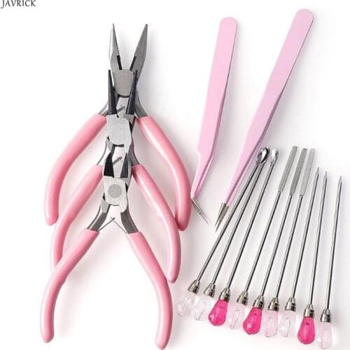 8Pcs Silicone Resin Tools Set Stirring Needle Spoon Plier Tweezer Jewelry Making Accessories
