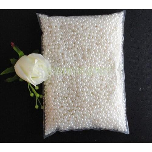 Free Ship 5000pcs 6mm Cream White Glass Pearls High Quality Glass Pearls Beads