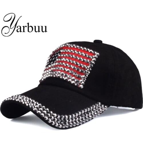 [YARBUU ]Brand hat all the year round for women and men rhinestone new fashion baseball cap denim cap hip hop snapback hat