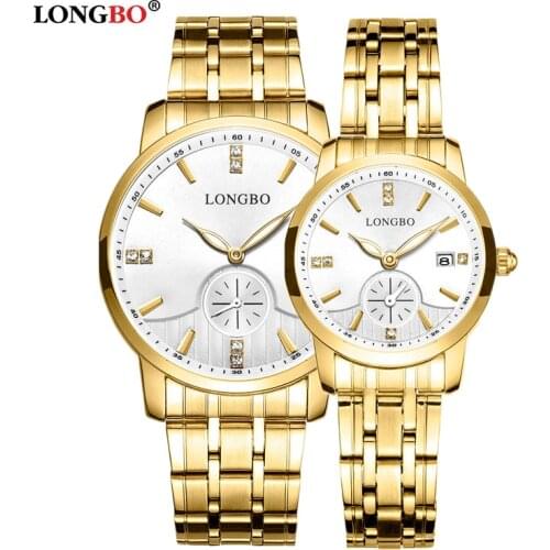 LONGBO Fashion Brand Simple Watch Stainless Steel Strap Couple Watches Waterproof Watch Relogio Feminino For Gifts
