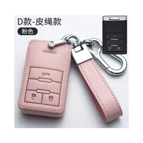 Leather 3 Buttons Black Pink Car Remote Key Case Cover For Cadillac CTS ATS XTS SLS SRX XLS DTS STS Seville Escalad Chevrolet
