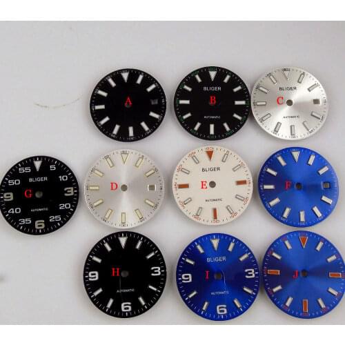 BLIGER 29mm Automatic Watch Dial fit MIYOTA 8215 821A 8205 MINGZHU 2813 Date Display