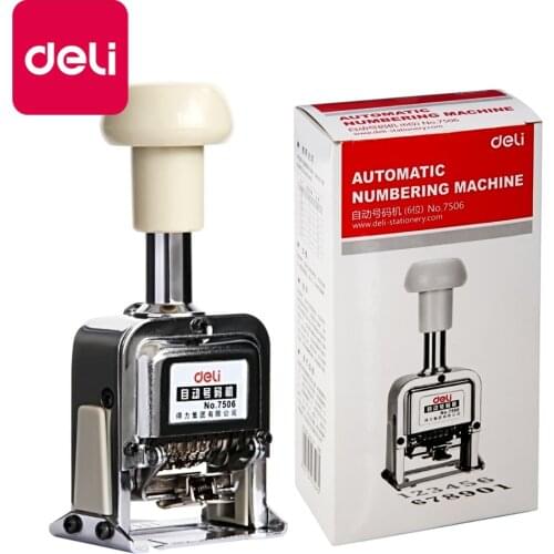 Deli 1PC Heavy Duty Automatic Number Machine 6 Position Bits Number Coding Date Page Chapter Marking Digital Business Stamp