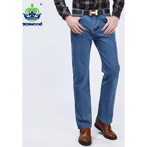 99% Cotton Fabric Relaxed Fit Brand Jeans Men Casual Classic Straight Loose Jean Male Denim Pants Trousers Size 28-35 40 42