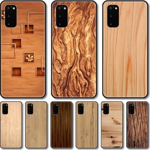 Colorful Wood grain Phone Case For Samsung Galaxy Note S21 20 10 9 E Lite UW Ultra 5G PRO Black Shell Cover