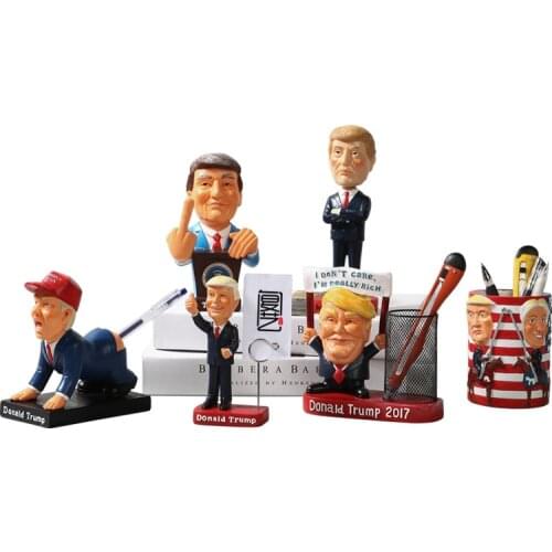 Creative Resin Puppet Trump Cartoon Character Statue Trump Model Doll Pose New Accessories Furnishing Sculpture Ornaments Crafts