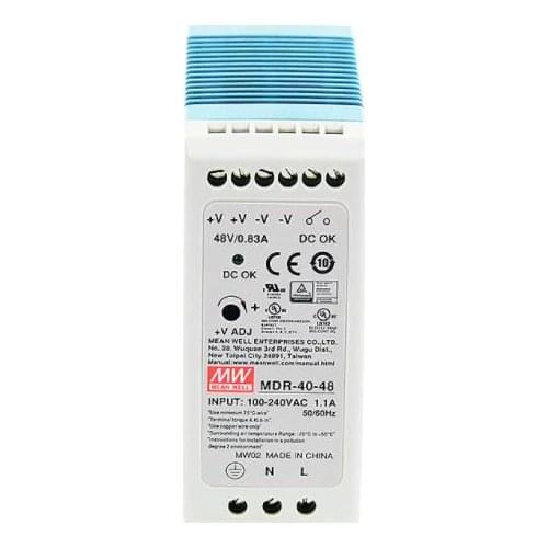MDR-40-48 40W | 48V | 85-264VAC/120-370VDC MDR Track Switching Power Supply (Plastic Case)