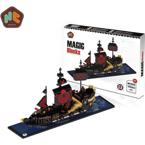 HC Mini Building Blocks the Black Pearl Ship DIY Building Bricks Cute Cartoon boat Toys 3D Model Juguetes Kids Toys Child 9033